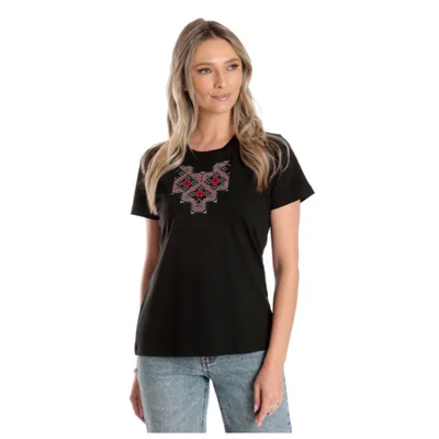 Tricou broderie dama DV24TB03 negru traditional, Dress to Impress | marimea S