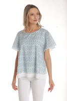 Bluza dama CV25042 bleu microimprimeu, Cesy | marimea M