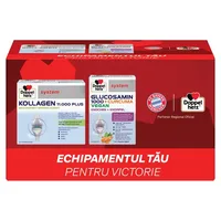 Doppelherz System kollagen 11.000 Plus + Doppelherz System glucozamina 1000 + curcuma vegan, Queisser Pharma | 30 flacoane + 60 comprimate