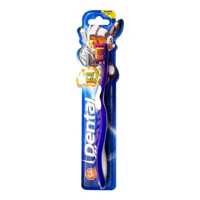 Periuta de dinti pentru copii +3 ani Dental Funny Time - albastru, Rubella