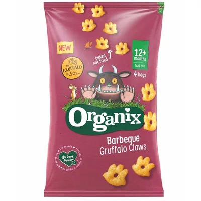 Figurine ecologice din porumb cu branza cu barbecue 12 luni+ Gruffalo, Organix | 4x15 g