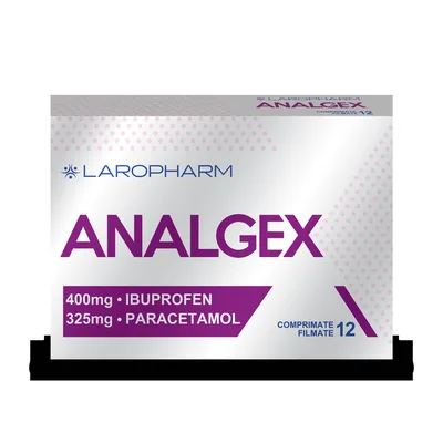 Analgex, Laropharm | 400mg/325mg x 12 comprimate filmate