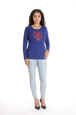 Bluza broderie dama DT24BB02 albastru traditional, Dress to Impress | marimea S