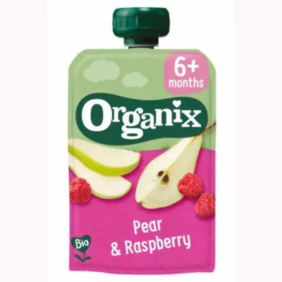 Piure ecologic Bio din Pere si Zmeura 6+ luni, Organix | 100 g