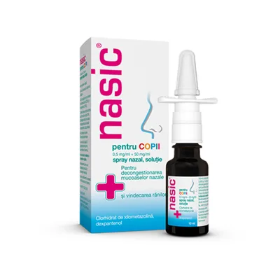 Nasic pentru copii spray nazal, solutie, 0,5 mg/ml + 50 mg/ml, Cassella Med | 10 ml