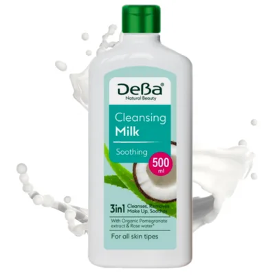 Lapte demachiant calmant DEBA Natural Beauty, Rubella | 500 ml