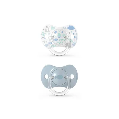 Suzeta silicon Fizio SX Pro 0-6 luni Memories blue, Suavinex  | 2 bucati