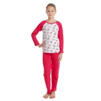 Pijama fete AT2435 rosu/gri inimioare, Andana | marimea 32 (5/6 ani)
