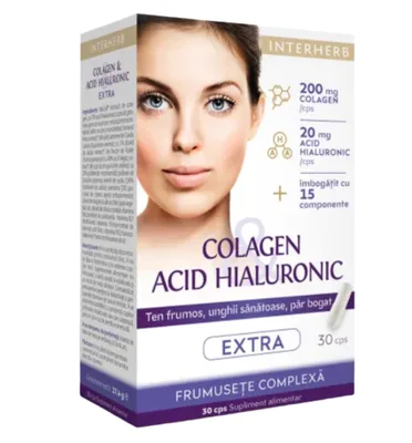 Coalgen si Acid Hialuronic Extra, Interherb | 30 capsule