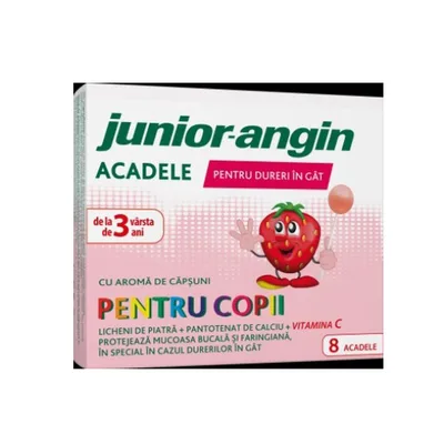 Acadele cu aroma de capsuni Junior Angin, 8 bucati, Klosterfrau