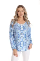 Bluza ie CP25027 alb & bleu & albastru, Cesy | marimea S
