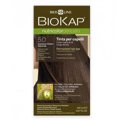 Vopsea de par Light Brown 5.0 Nutricolor Delicato, Biokap | 140 ml