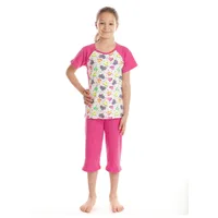 Pijama 3/4 fete AV2421 ciclame/multicolor hearts, Andana | marimea 34 (7/8 ani)