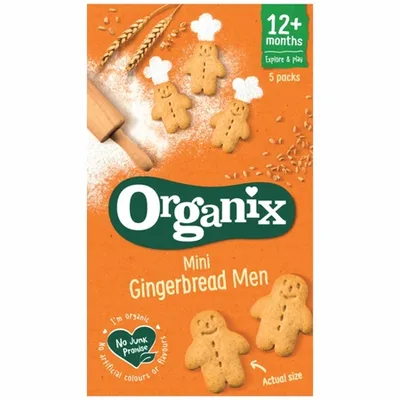 Mini biscuiti ecologici BIO cu ghimbir 12 luni+, Organix | 5 x 20 g