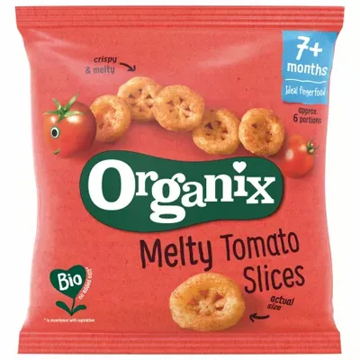 Snack ecologic Bio din Porumb cu Rosii si Morcovi 7+ luni, Organix | 20 g