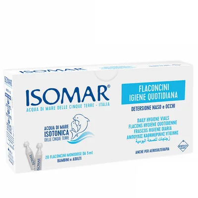 Picaturi pentru nas si ochi cu apa de mare izotonica, + 6luni, Isomar  | 20 x 5 ml