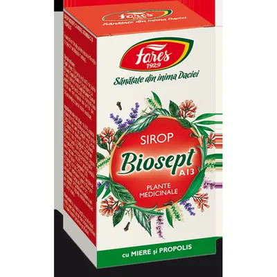 Biosept cu miere si propolis, A13, sirop, Fares | 100 ml
