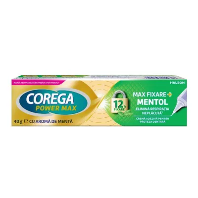 Crema adeziva pentru proteza dentara Corega Max Fixare + Mentol, 40g