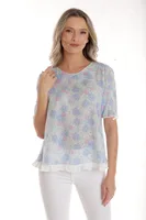 Bluza volanas CV25039 bleu floral, Cesy | marimea XL