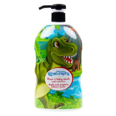 Sampon si gel de dus pentru copii cu Mar si extract de Aloe Vera Naturaphy, Blux | 1L