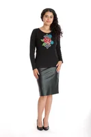 Bluza broderie dama DT24BB05 negru floral, Dress to Impress | marimea S