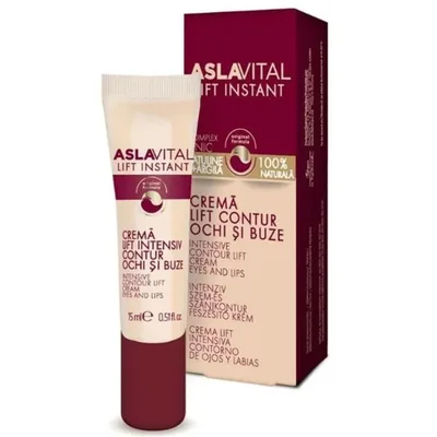 Crema Lift Instant contur ochi si buze AslaVital, Farmec | 15 ml