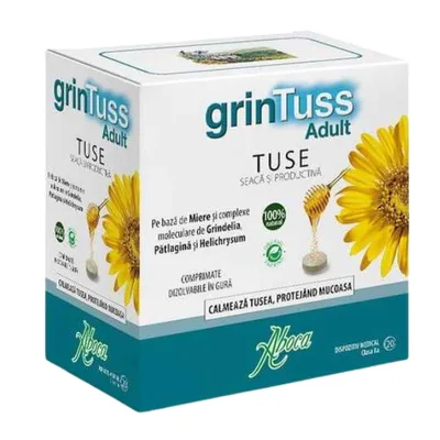 GrinTuss Adult pentru tuse seaca si productiva, Aboca | 20 cpr