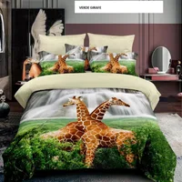 Lenjerie de pat FINET 1 persoana verde girafe 160x220 cm, Ralex | 1 buc