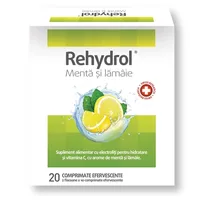 Rehydrol saruri de rehidratare cu menta si lamaie, MBA Pharma Innovation | 20 comprimate efervescente