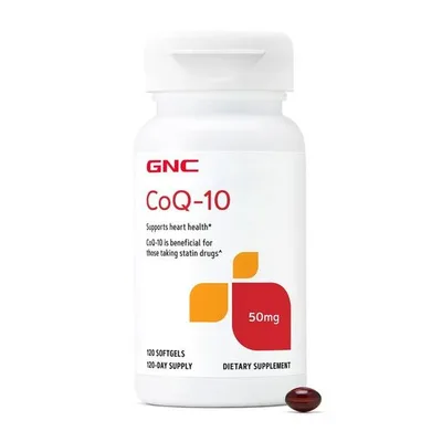 GNC CoQ-10 50 mg, Coenzima Q-10 Naturala 50 mg | 120 capsule gelatinoase