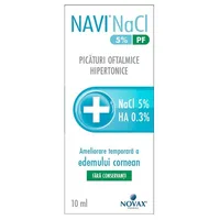 Picaturi oftalmice hipertonice Navi NaCl 5% PF, 10ml, Novax Pharma