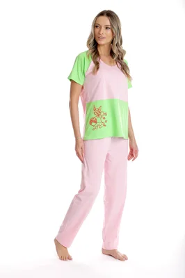 Pijama dama AP2519 roz/vernil, Andana | marimea S