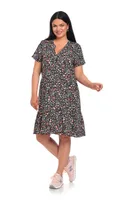 Rochie tunica vara DV22RT42 negru floral, Dress to Impress | marimea 36/38
