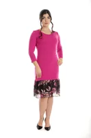 Rochie bordura volane CP24023 fucsia, Cesy | marimea XL