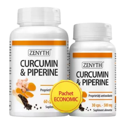 Curcumin si Piperine pachet avantajos, Zenyth | 60 + 30 capsule