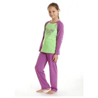 Pijama copii (fete) AP2307 mov lila/vernil, Andana | marimea 34 (7/8 ani)