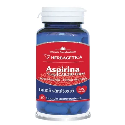 Aspirina naturala Cardio Prim, Herbagetica | 30 capsule