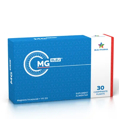 MgBleu magneziu + vitamina D, Bleu Pharma | 30 comprimate