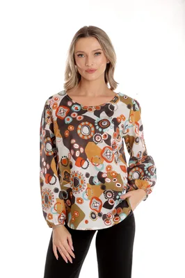 Bluza dama CP25025 multicolor stilizat, Cesy | marimea S
