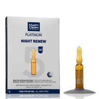 Fiole cu acid hialuronic si alfa hidroxi acizi Night Renew, Platinum, Martiderm | 10 fiole