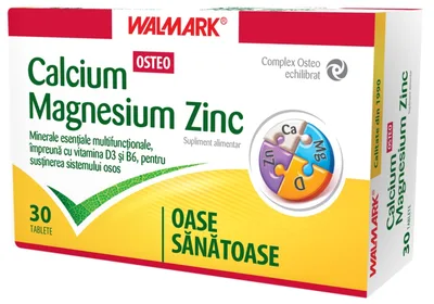 Calciu Magneziu Zinc Osteo, Walmark | 30 tablete