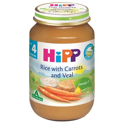 ECO HIPP VITEL CU OREZ SI MORCOVI 190G