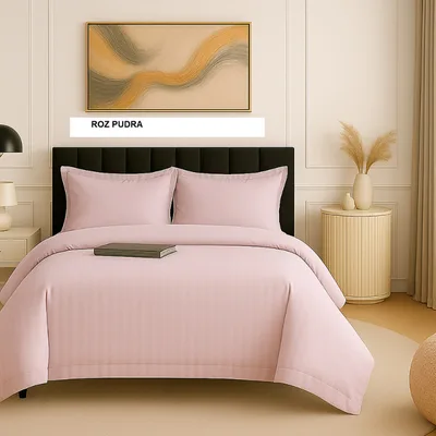 Lenjerie de pat DAMASC roz pudra 230x260 cm, Ralex | 1 buc