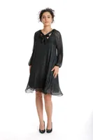 Rochie voal si funda CT24085 negru, Cesy | marimea M