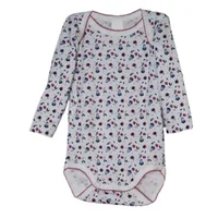 Body maneca lunga DL10 alb/floricele colorate, Danina | 18 luni