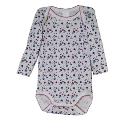 Body maneca lunga DL10 alb/floricele colorate, Danina | 18 luni