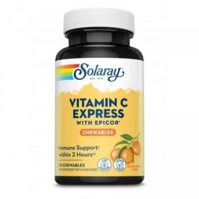 Vitamina C Express Solaray, Secom | 30 comprimate masticabile