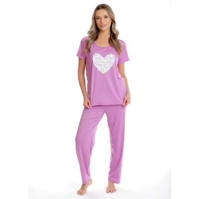 Pijama dama AP2527 lila heart, Andana | marimea S
