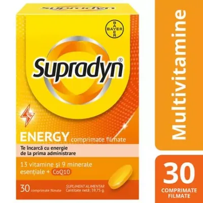 Supradyn Energy cu coenzima Q 10, Bayer | 15 comprimate efervescente