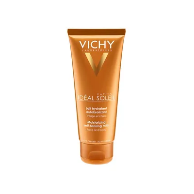 Lapte hidratant autobronzant pentru fata si corp Ideal Soleil, Vichy | 100 ml